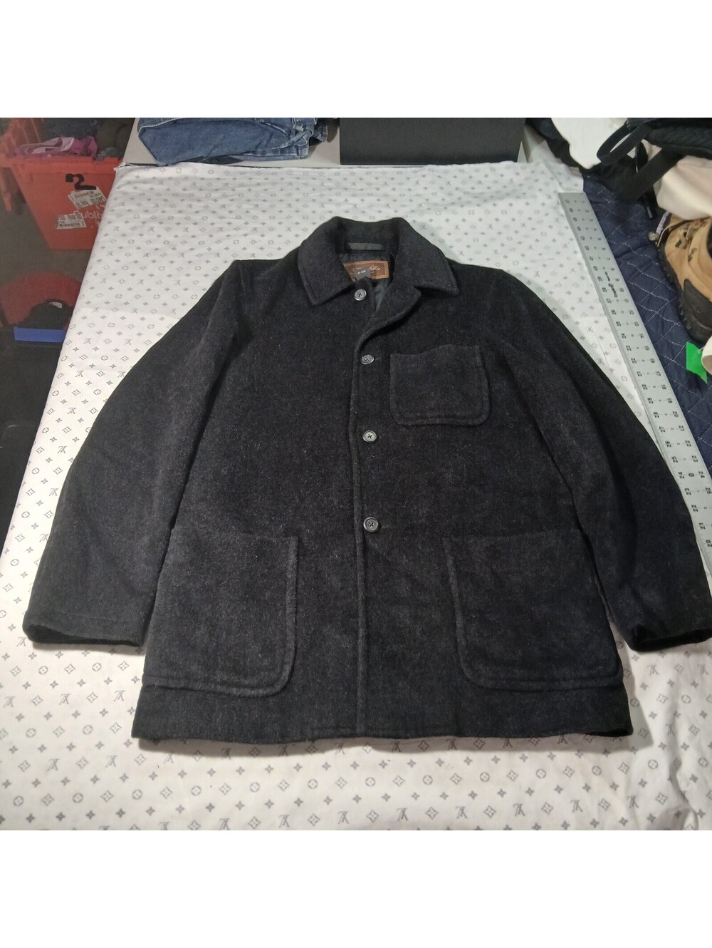 Joseph Abboud Wool Blend Jacket Mens Small Black Chore Coat Vintage